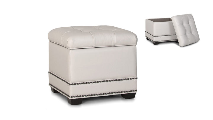 Smith Brothers SB894 Style Leather Occasional Storage Ottoman