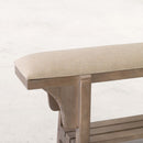 Fox & Roe Narrow Boot Bench Salvage Finish & Paris Linen Fabric Seating