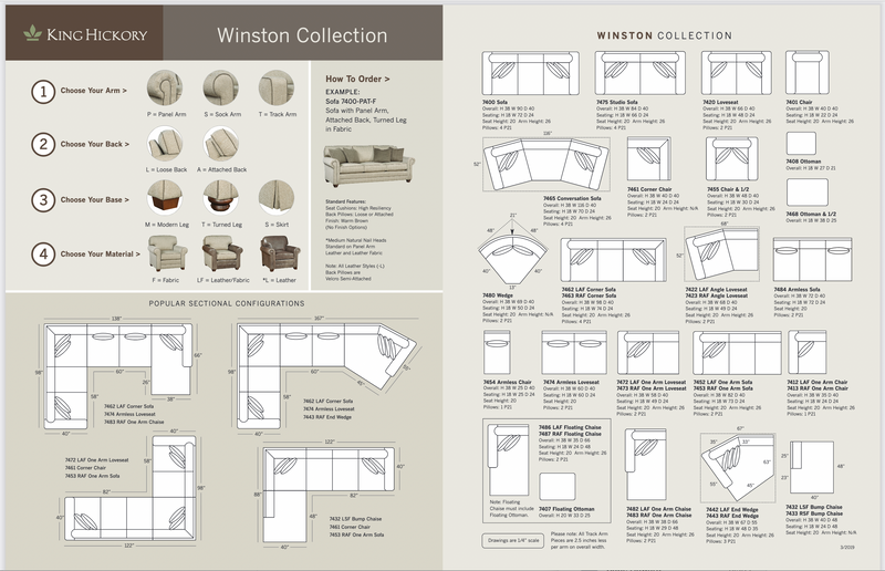 King Hickory Winston Custom Sofa, Sectional and Chair Collection