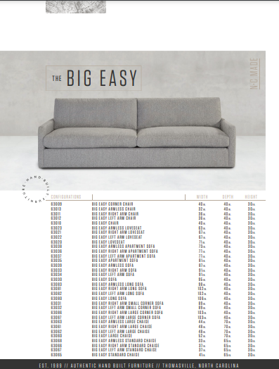 The Big Easy Custom Sofa Extra Deep by Younger Furniture 63530