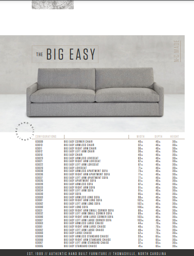 The Big Easy Custom Sofa by Younger Furniture 63030