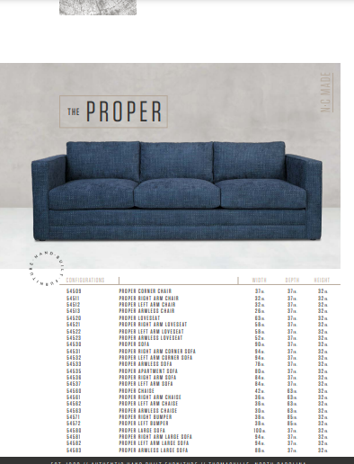 The Proper Custom Sofa by Younger Furniture 54530