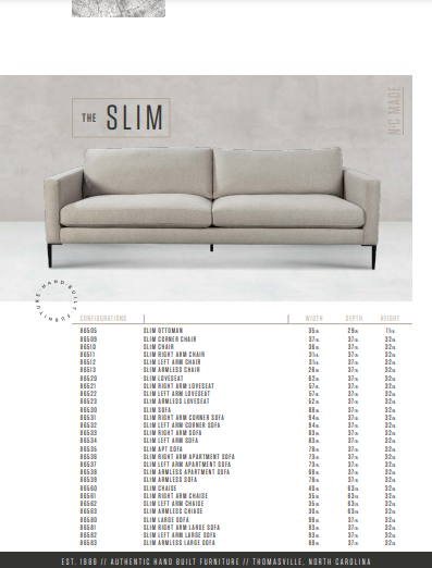 The Slim Custom Sofa by Younger Furniture 86530
