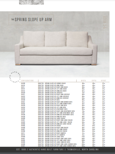 The Spring Custom Sofa by Younger Furniture 64130