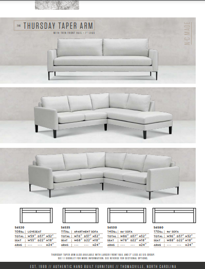 The Thursday Custom Sofa by Younger Furniture 56580