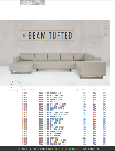 The Beam Tufted Sectional by Younger Furniture 59681