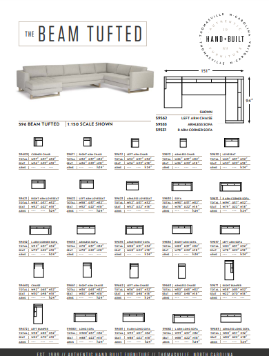 The Beam Tufted Sectional by Younger Furniture 59681