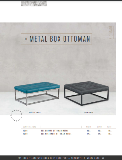 The Box Metal Square Ottoman by Younger Furniture 1096