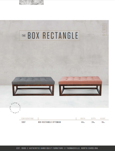 The Box Rectangle Ottoman by Younger Furniture 1097