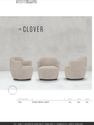 The Clover Swivel Custom Chair by Younger Furniture 1765