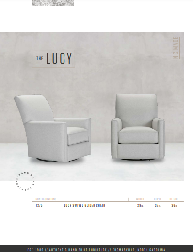 The Lucy Swivel Glider Custom Chair by Younger Furniture 1275