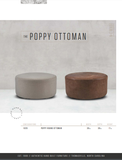 The Poppy Round Ottoman by Younger Furniture 1020