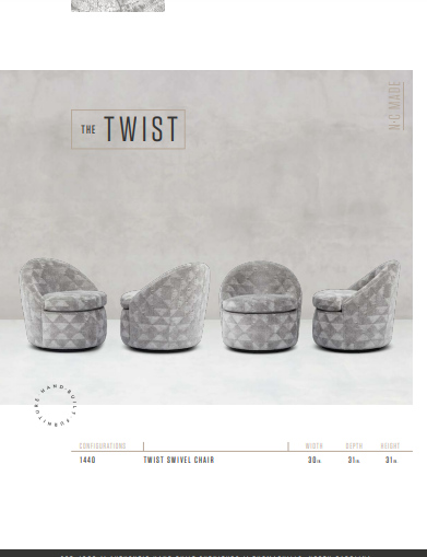 The Twist Swivel Custom Chair by Younger Furniture 1440