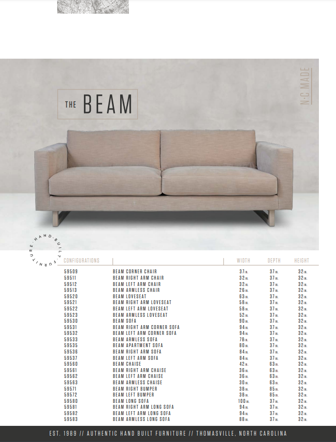 The Beam Custom Sofa By Younger Furniture 59530