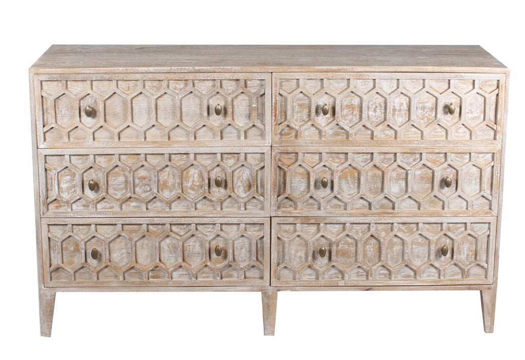 The Fox & Roe Textured Trellis 6 Drawer Dresser
