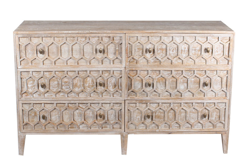 The Fox & Roe Textured Trellis 6 Drawer Dresser