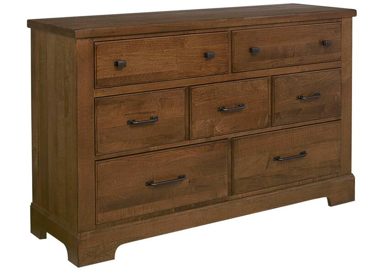 Artisan & Post Solid Wood Cool Rustic 7 Drawer Dresser - Vaughan Bassett in Amber Finish