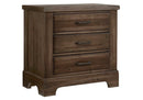 Artisan & Post Solid Wood Cool Rustic Nightstand - 3 Drawers in Mink Finish